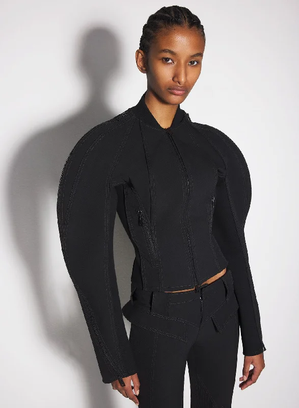 Low Prices black sculptured scuba jacket