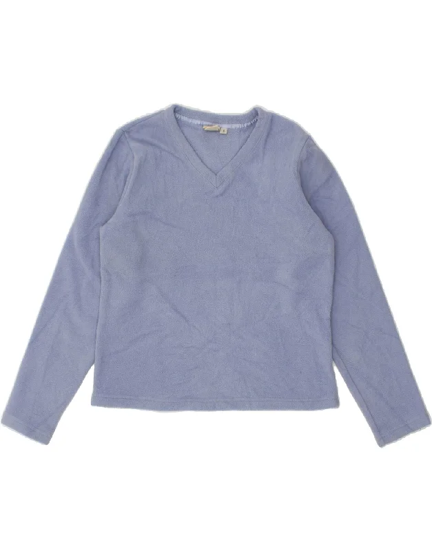 New Deals L.L.BEAN Womens Fleece Jumper UK 10 Small Blue Polyester
