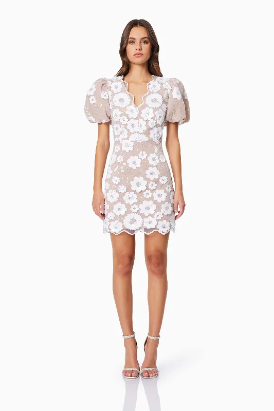 Exclusive Offers Elodie Mini Puff Sleeve Dress in White