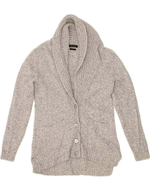 Act Fast MASSIMO DUTTI Womens Cardigan Sweater UK 14 Large Grey Wool