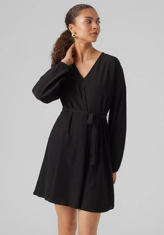 Overstock Vero Moda Naja V-Neck Skater Dress, Black