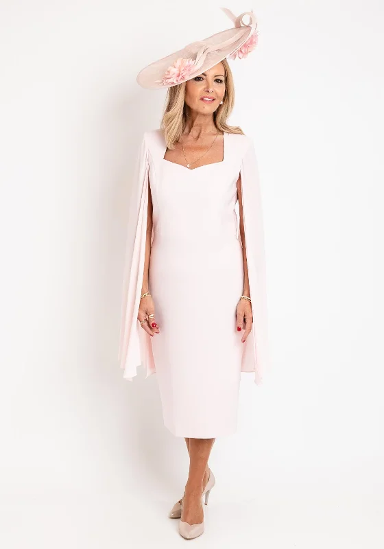Bonus Savings Claudia C Monet Chiffon Sleeve Midi Dress, Blush