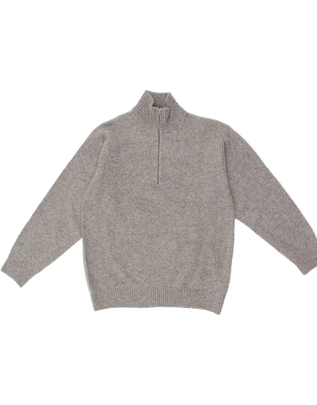 Extra Savings SERGIO TACCHINI Womens Zip Neck Jumper Sweater UK 18 XL Grey Wool