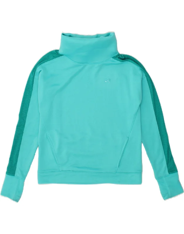 UNDER ARMOUR Womens Oversized Roll Neck Sweatshirt Jumper UK 10 Small Blue