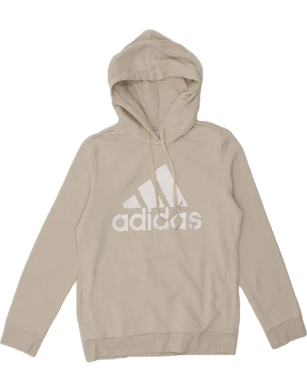 Price Cut ADIDAS Womens Graphic Hoodie Jumper UK 12/14 Medium Grey Cotton