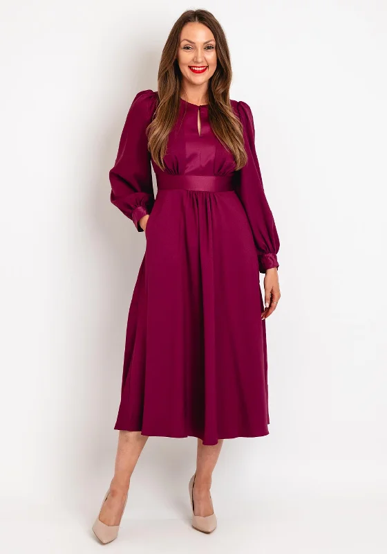 Closet London Cutout Detail A-Line Midi Dress, Wine