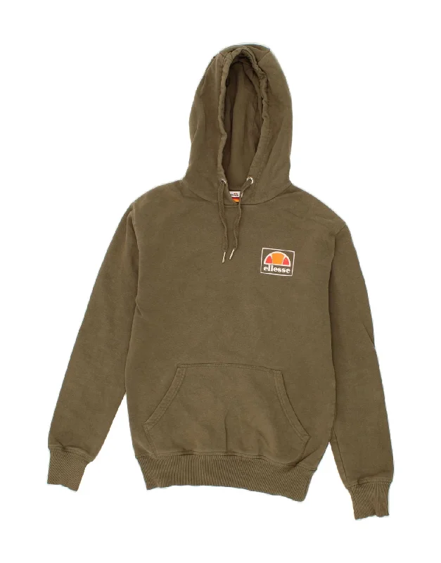 Early Access ELLESSE Womens Oversized Hoodie Jumper UK 2 2XS Khaki