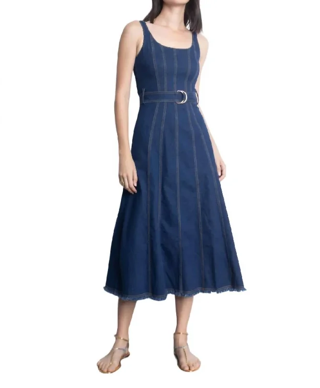 New Deals Liliana Denim Midi Dress In Blue
