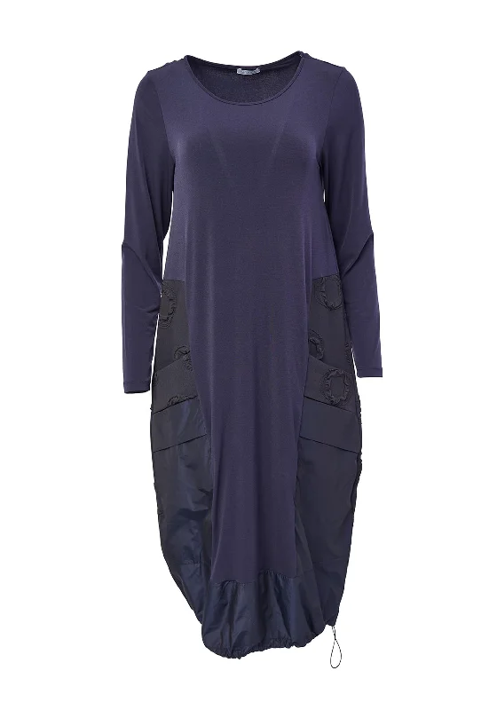 Bargain Prices Naya Bubbled Side Panels Jersey Midi Dress, Navy