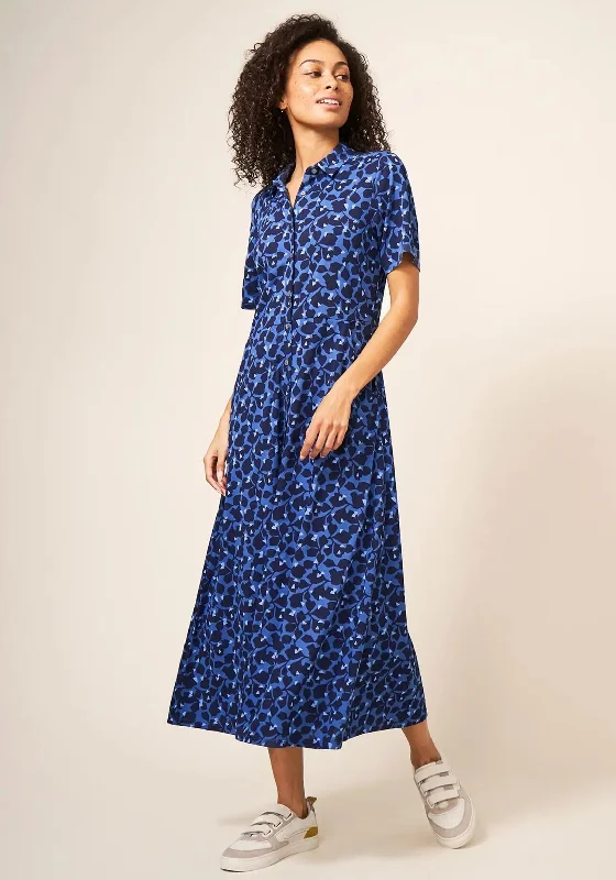 Exclusive Online Offer White Stuff Rua Print Jersey Midi Dress, Blue & Navy