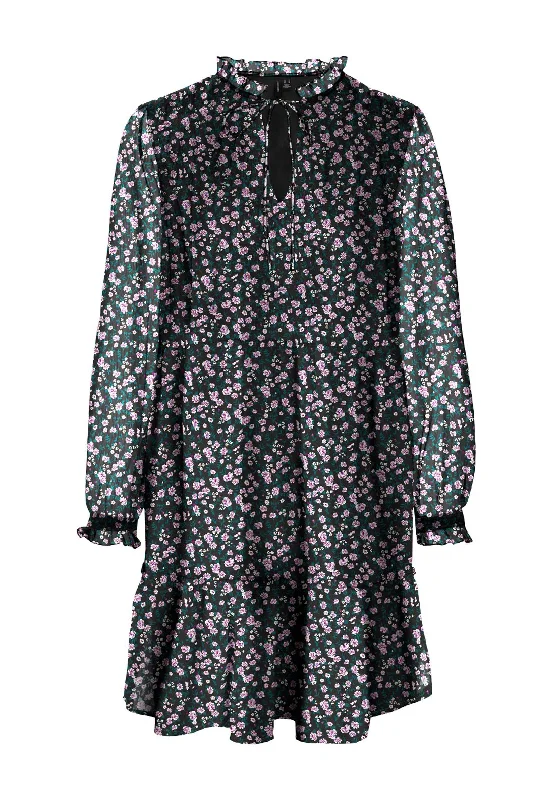 New Markdowns Vero Moda Dandi Floral Print Mini Dress, Black & Pink