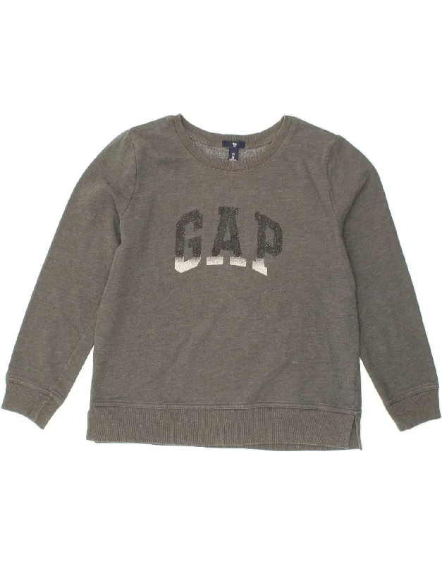 GAP Womens Graphic Sweatshirt Jumper UK 14 Large Grey Cotton