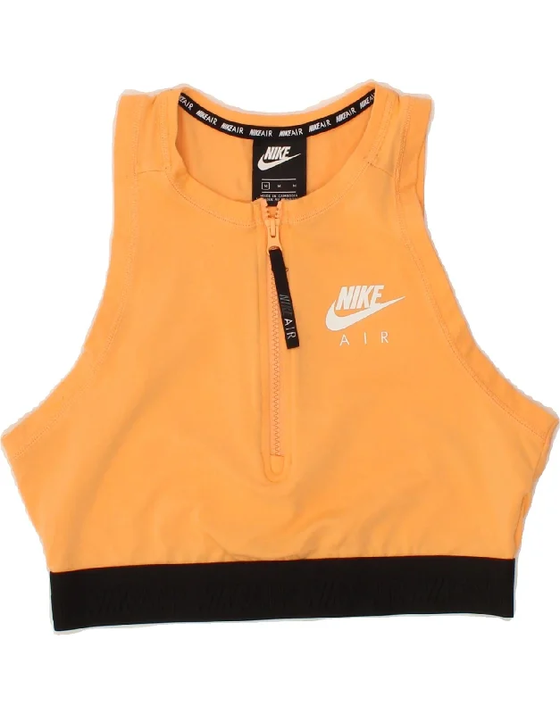 Epic Deals NIKE Womens Crop Sleeveless Sweatshirt Jumper UK 12 Medium Orange