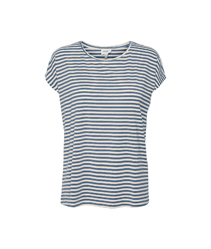 Huge Discounts Ava Ss Top Stripe - Blue