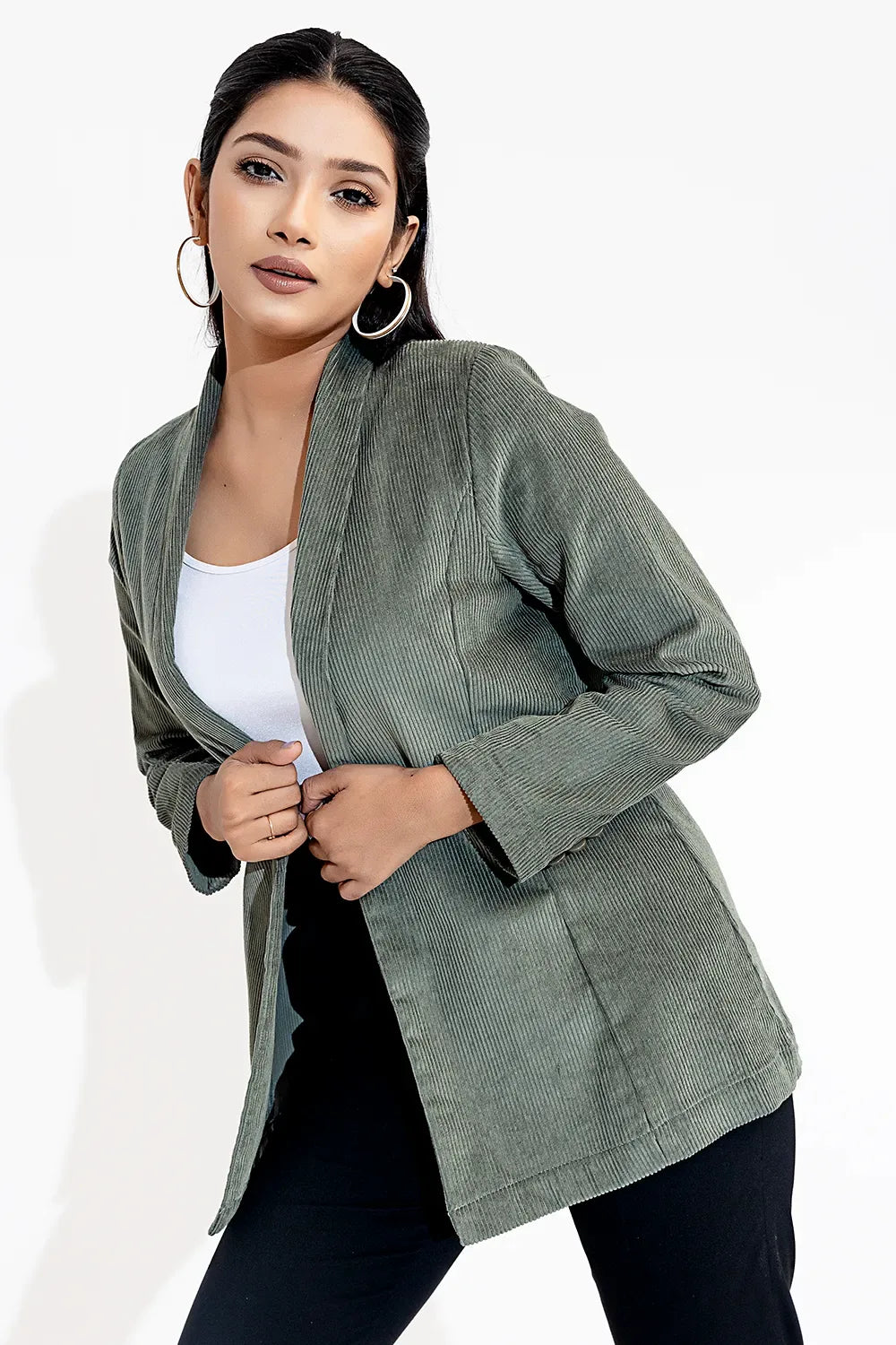 Online Only Corduroy Semi-Formal Coat