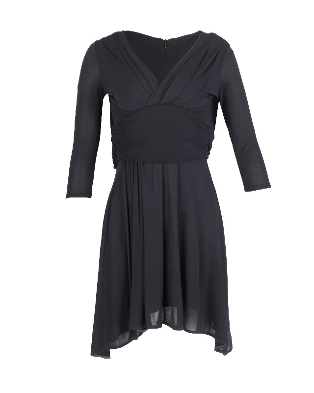 Low Prices Prada Ruched Mini Dress in Black Viscose