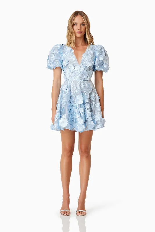 Buy Now Selene Floral Mini Dress In Blue