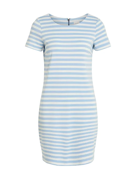 Daily Specials Vila Tinny Striped Midi Dress, Federal Blue