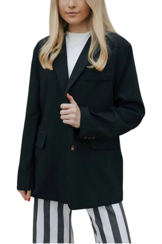 Oversized Blazer In Charcoal