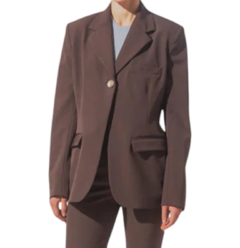 Single Button Blazer In Espresso