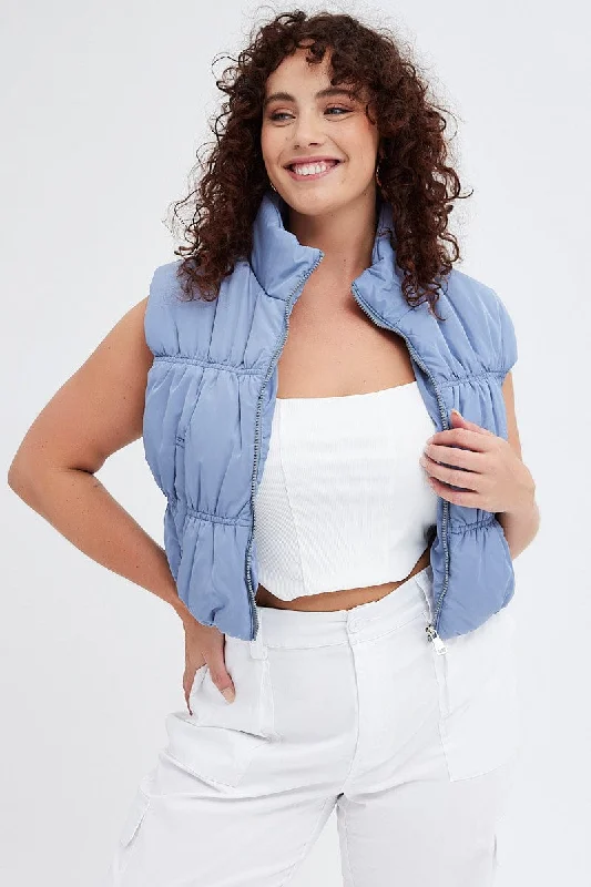 Grey Puffer Vest Sleeveless