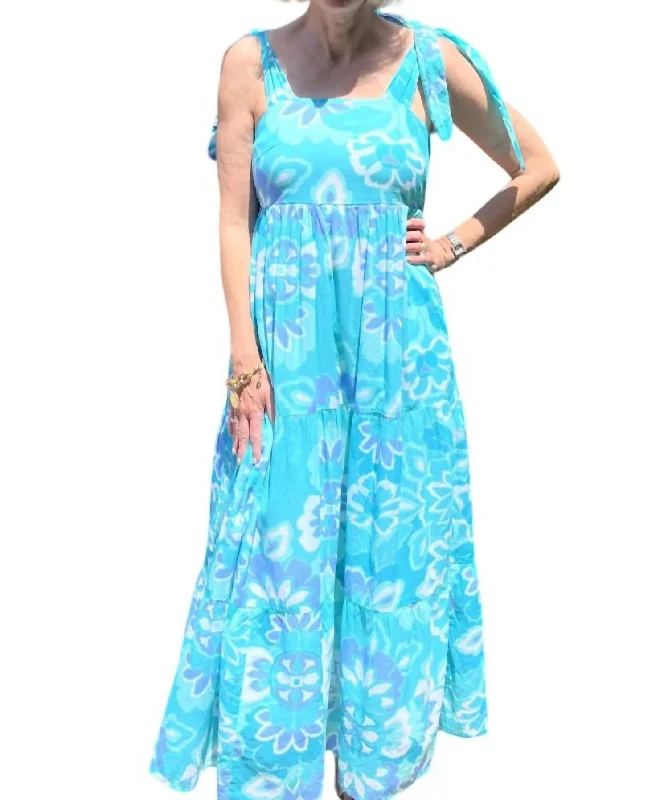 Don't Miss Rose Dress In Blooming Aqua Tile