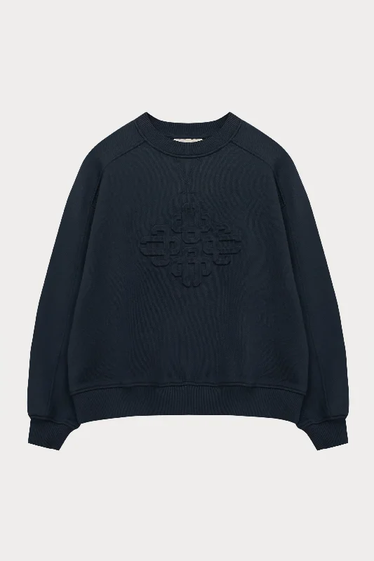 EMBOSSED SWEATSHIRT - NAVY