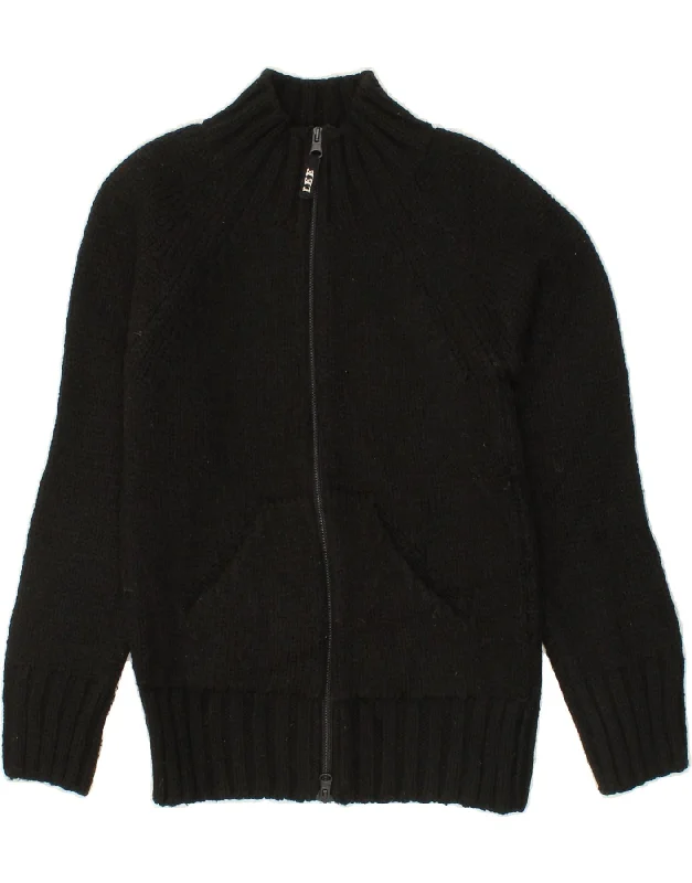 Deep Discounts LEE Womens Cardigan Sweater UK 8 Small Black Acrylic