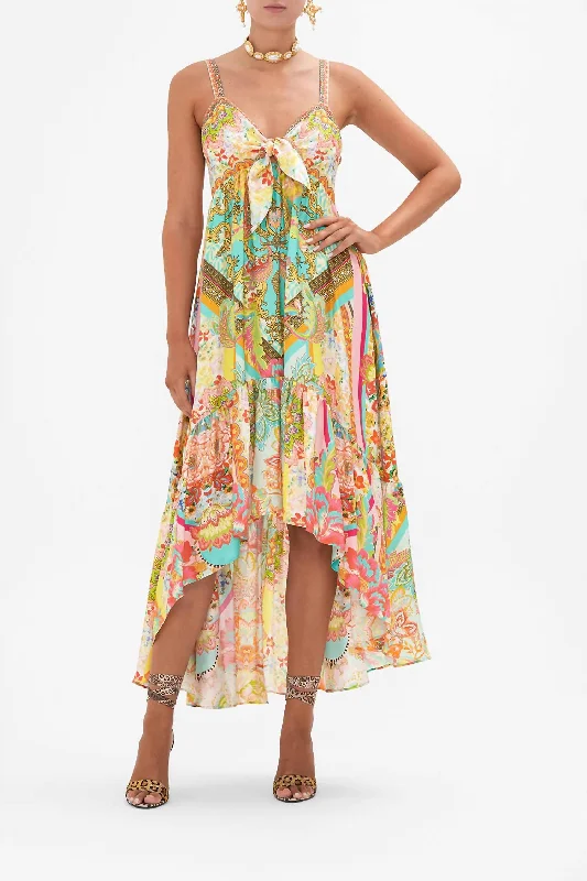 Instant Discount Tie Front High Low Dress In An Italian Welcome