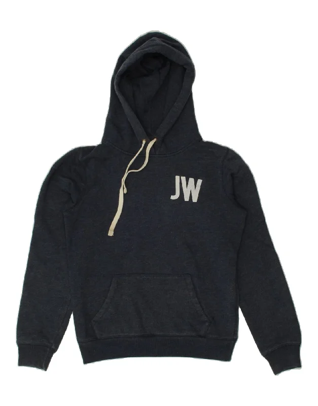 JACK WILLS Womens Oversized Graphic Hoodie Jumper UK 10 Small Navy Blue