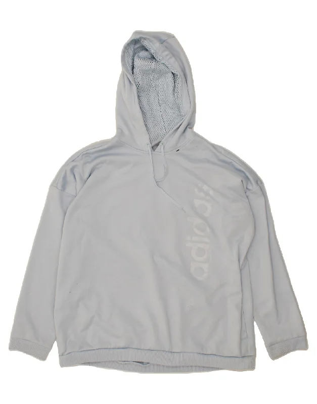Sale Event ADIDAS Womens Graphic Hoodie Jumper UK 20/22 XL Grey Polyester