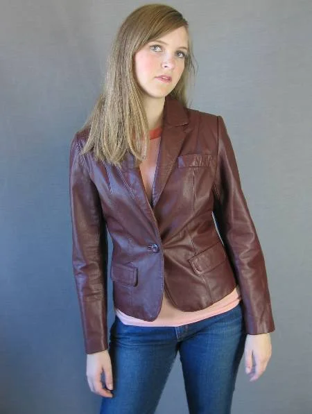 Season Finale Sale Women's 70s Jacket Cropped Leather Vintage Curvy Blazer Medium Wilsons VFG