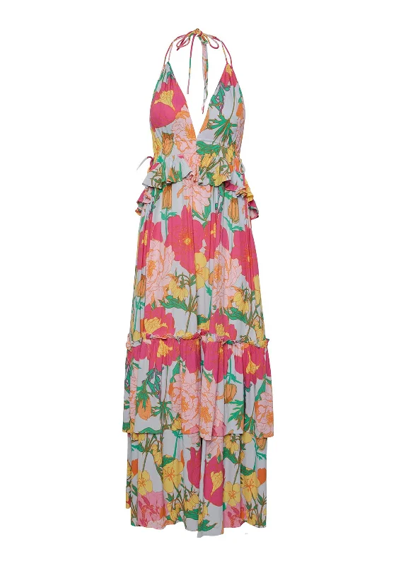 Unbeatable Prices Y.A.S Lullah Floral Maxi Dress, Heather Multi