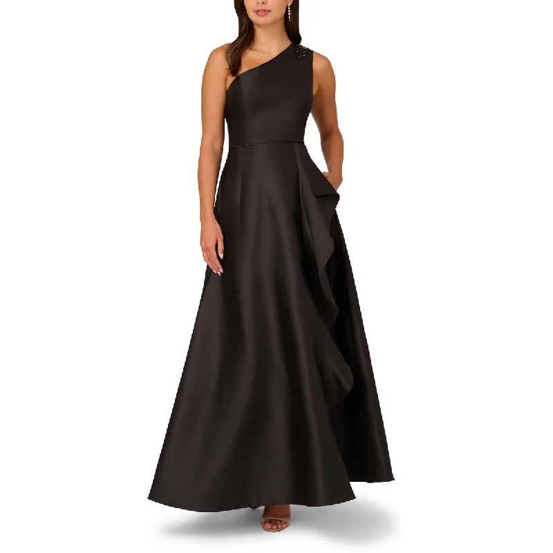 Womens Mikado Asymmetric Evening Dress