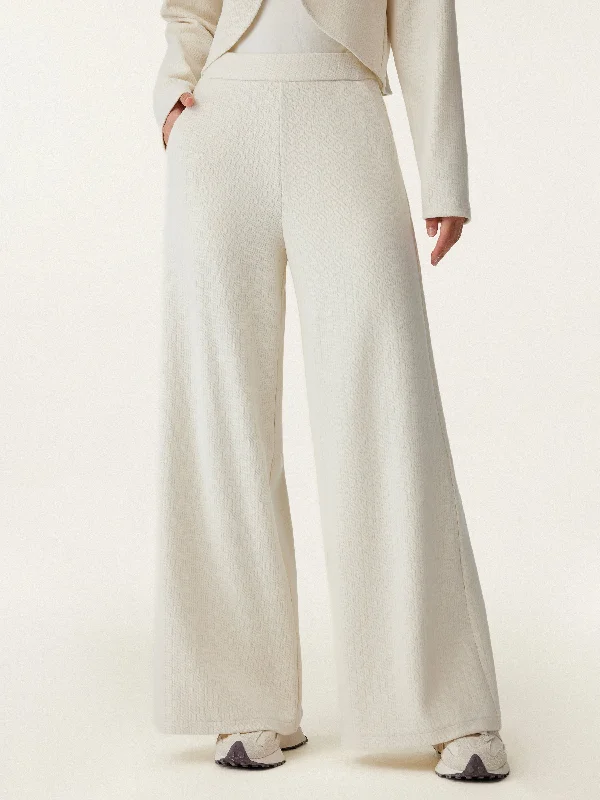 Price Rollback Textured Jacquard Wide-Leg Pant