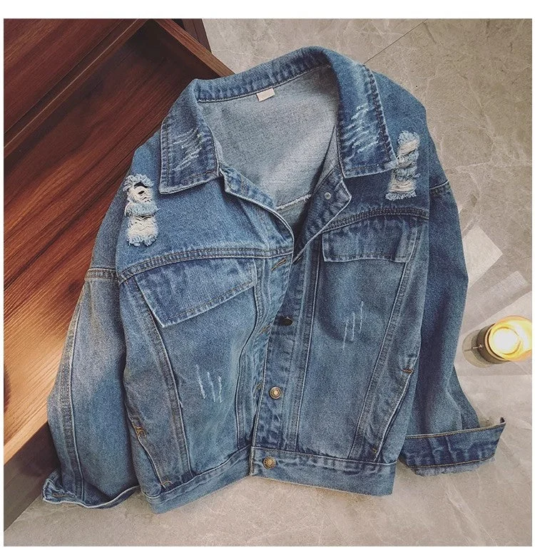 Hurry In Denim jacket women's new casual jacket tops    S4931