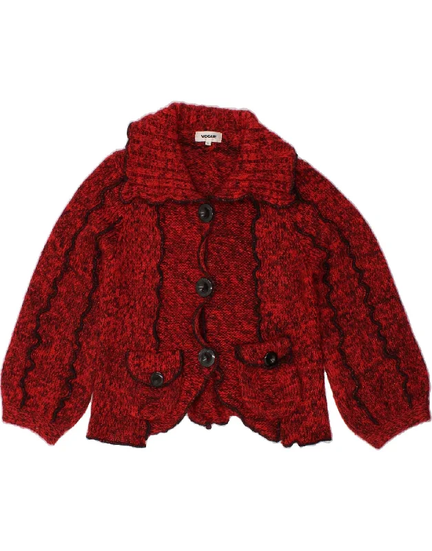 VOGUE Womens Cardigan Sweater UK 18 XL Red Acrylic