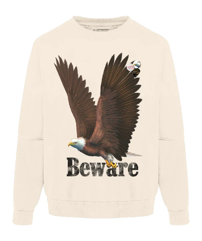 Sweatshirt roller natural "BEWARE"