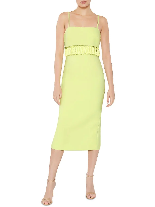 Year-End Sale Paola Womens Drapey Long Sheath Dress