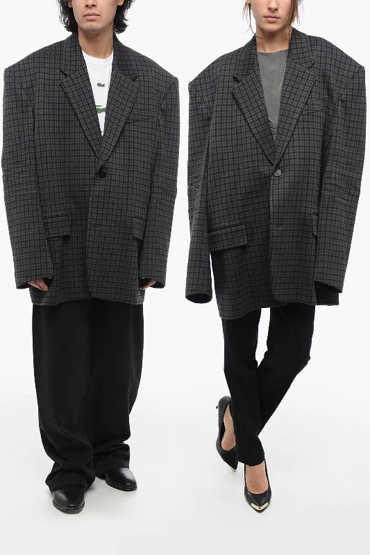 Balenciaga Wool Unisex Blazer With Padded Shoulders M Standard Size