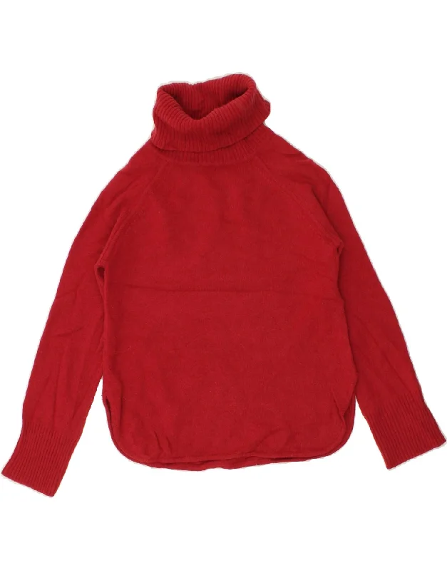 Flash Deals JIGSAW Womens Roll Neck Jumper Sweater UK 6 XS Red Wool