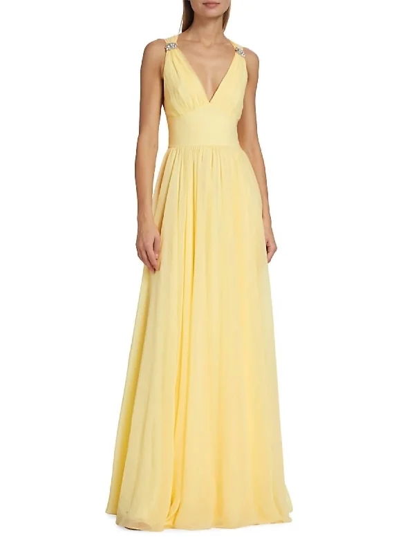 Kenzia Gown In Lemon Drop