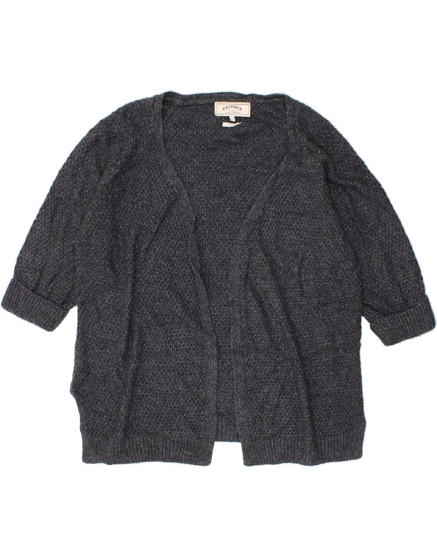 Quick Sale FAT FACE Womens Open Cardigan Sweater UK 12 Medium Navy Blue Viscose