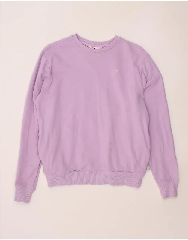 Act Fast FILA Womens Oversized Sweatshirt Jumper UK 10 Small Purple Cotton