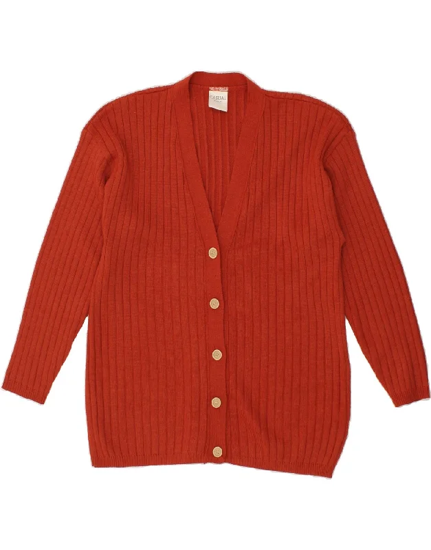 Today’s Deal VINTAGE Womens Cardigan Sweater UK 14/16 Large Orange Acrylic