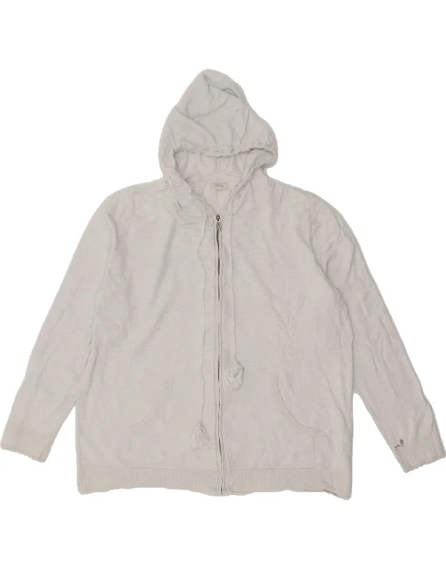 Epic Deals FAT FACE Womens Zip Hoodie Sweater UK 18 XL White Cotton