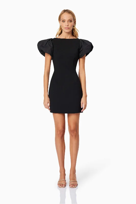 Take Advantage Eden Day Mini Dress in Black