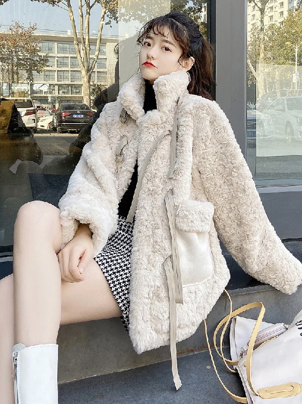 Today's Special Cute lamb fur padded coat   S34