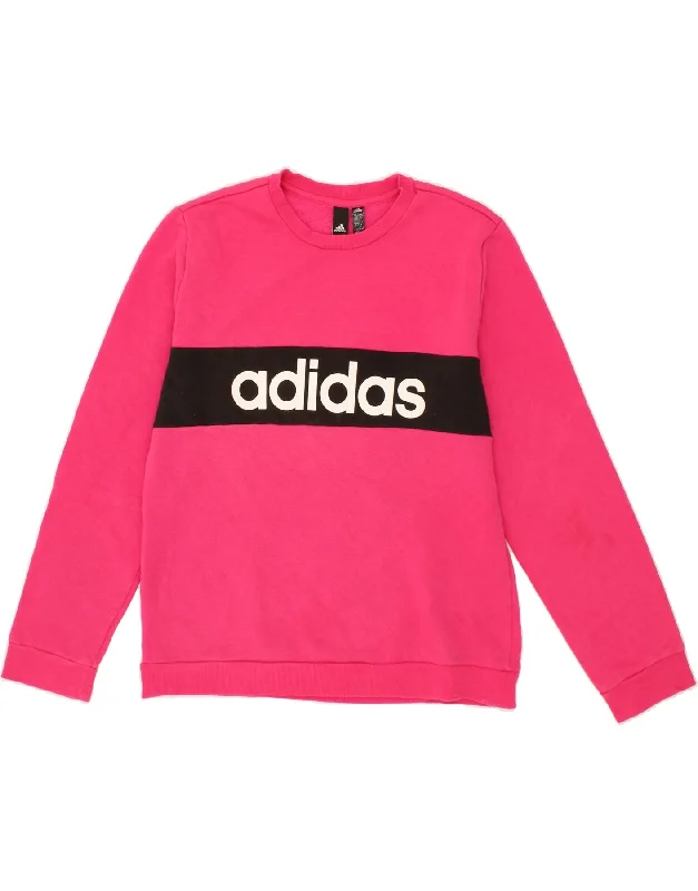 Instant Discount ADIDAS Womens Graphic Sweatshirt Jumper UK 20/22 XL Pink Cotton