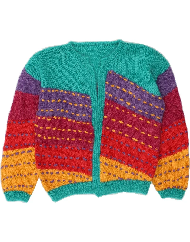 VINTAGE Womens Cardigan Sweater UK 14 Medium Multicoloured Colourblock